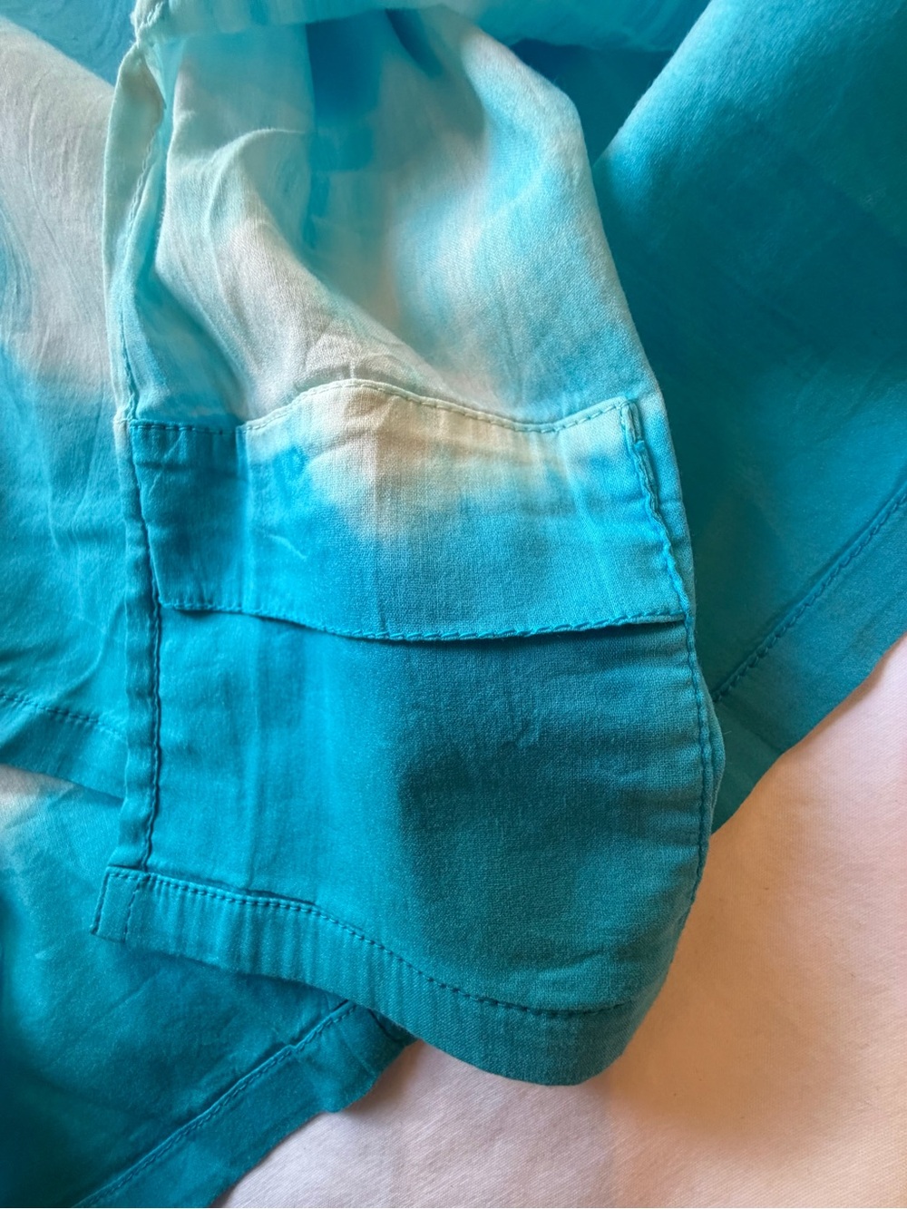 Athleta Surfer Girl Embroidered Boho Swim Coverup Dress Blue Tie Dye Size 2X - Picture 10 of 13